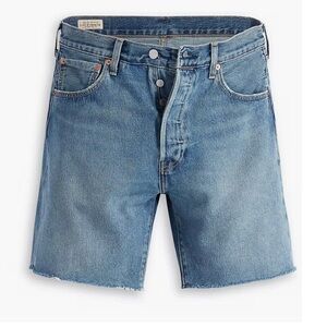 LEVIS 501 93 7” MED WASH JEAN  BUTTON FLY CUTOFF FRAY CUFF SUZE NEW 30